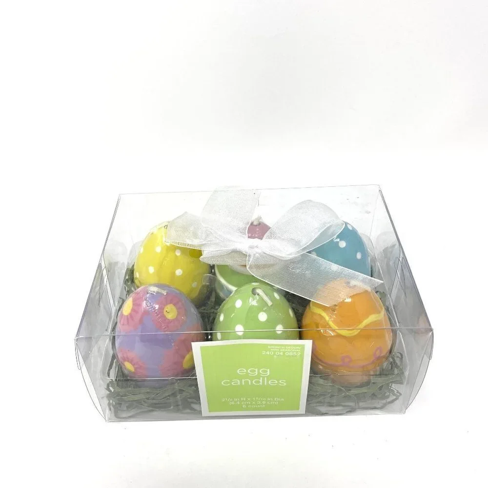 Target 6 Easter Egg Shaped Candles Bed Of Grass Gift Box